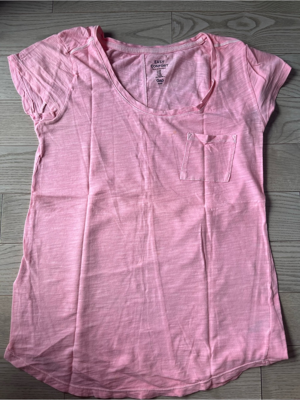 GAP Pink Scoop Neck Short Sleeve Pocket Tee